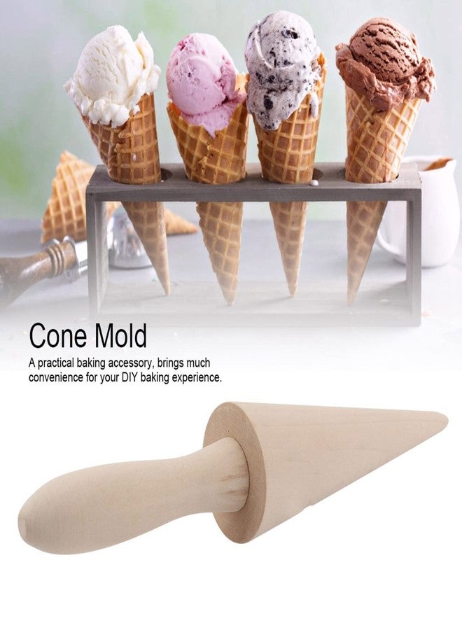 Kodrily Waffle Cone Roller, Wood Ice Cream Cone Maker, Sturdy Wooden Ice Cream Cone Mold Pastry Tool Accessory for Cooking Baking DIY Decorating Pizzelle Kitchen, 9.1 x 1.8 x 1.8in - Image 2